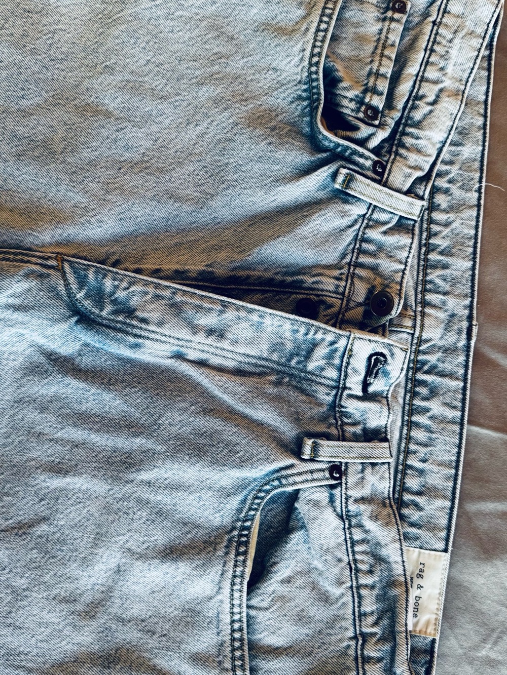 RAG & BONE Button Fly Straight Leg Light Blue Jeans - Picture 10 of 16
